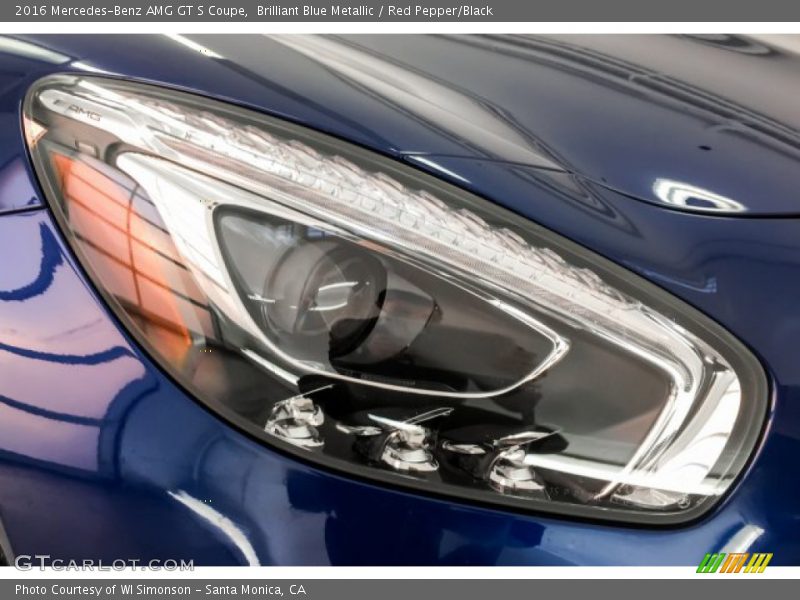 Brilliant Blue Metallic / Red Pepper/Black 2016 Mercedes-Benz AMG GT S Coupe