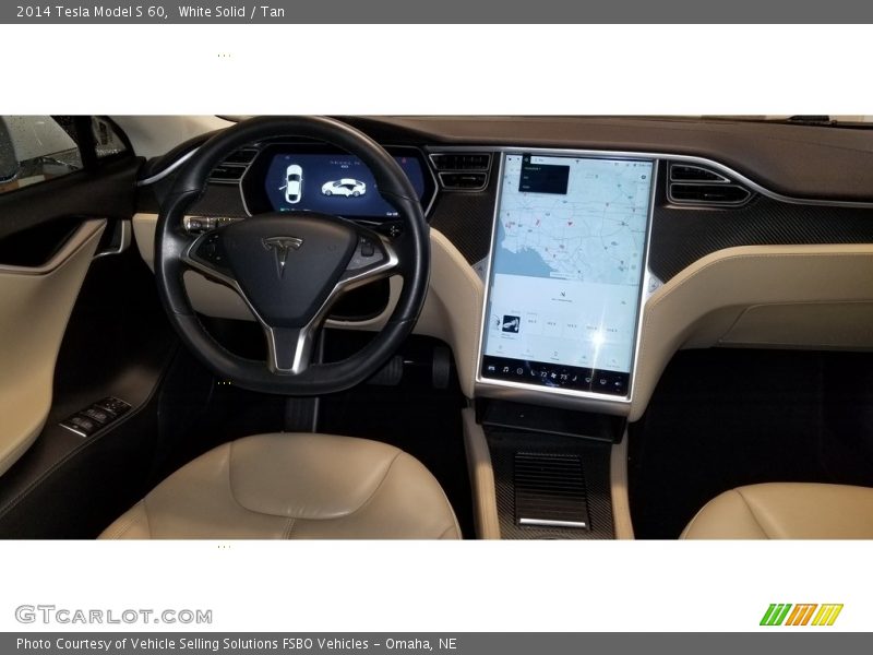 White Solid / Tan 2014 Tesla Model S 60