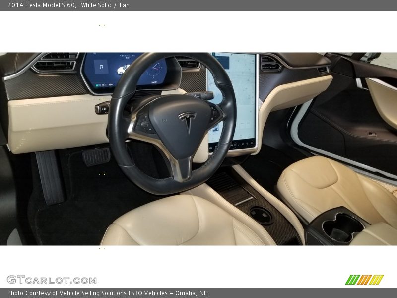 White Solid / Tan 2014 Tesla Model S 60