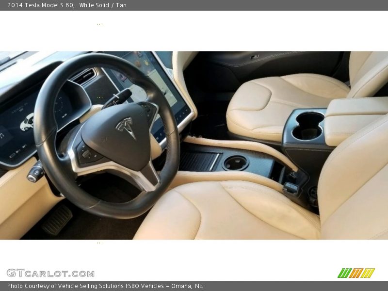 White Solid / Tan 2014 Tesla Model S 60