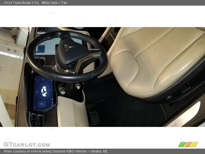 White Solid / Tan 2014 Tesla Model S 60