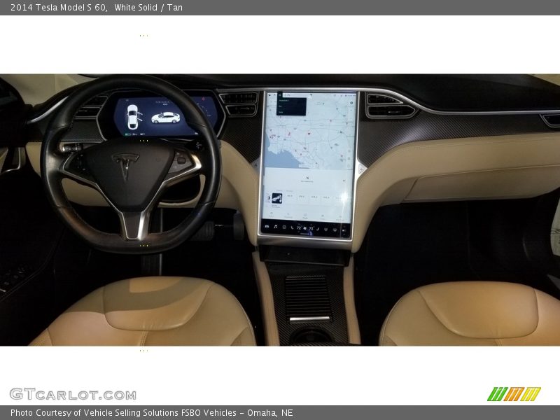 White Solid / Tan 2014 Tesla Model S 60