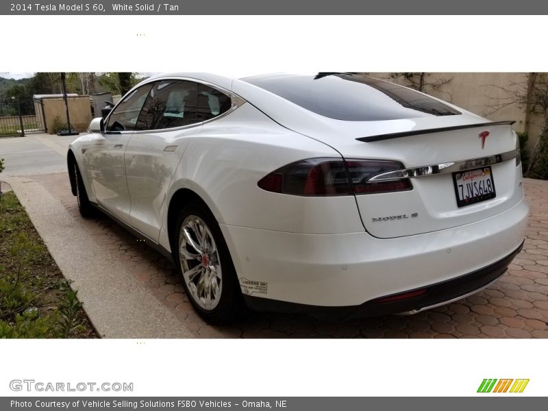 White Solid / Tan 2014 Tesla Model S 60