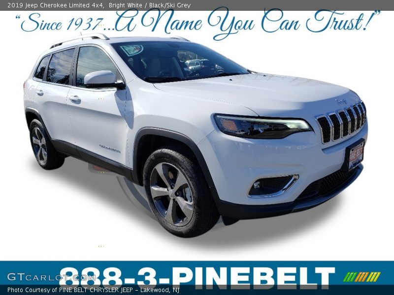Bright White / Black/Ski Grey 2019 Jeep Cherokee Limited 4x4