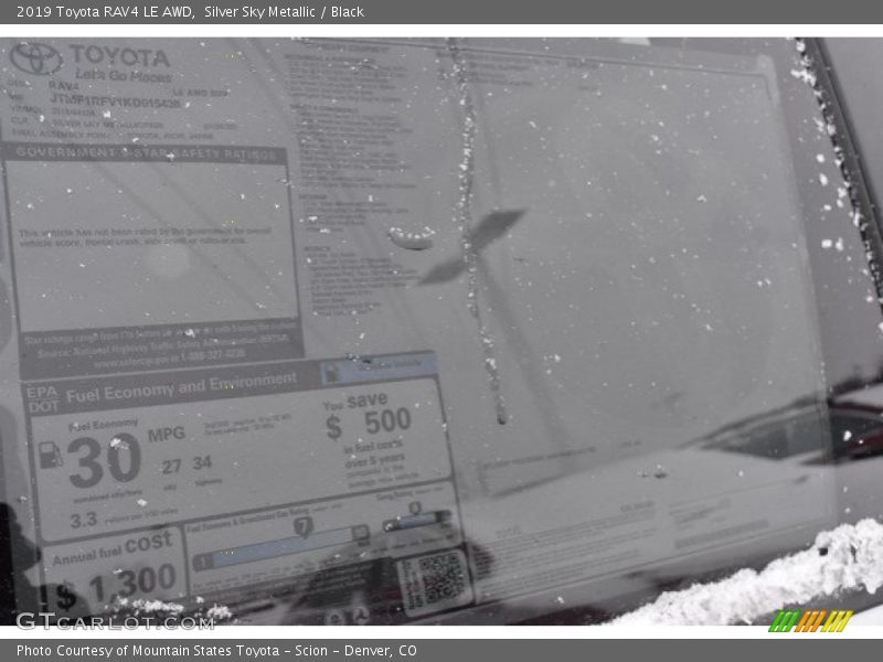 Silver Sky Metallic / Black 2019 Toyota RAV4 LE AWD