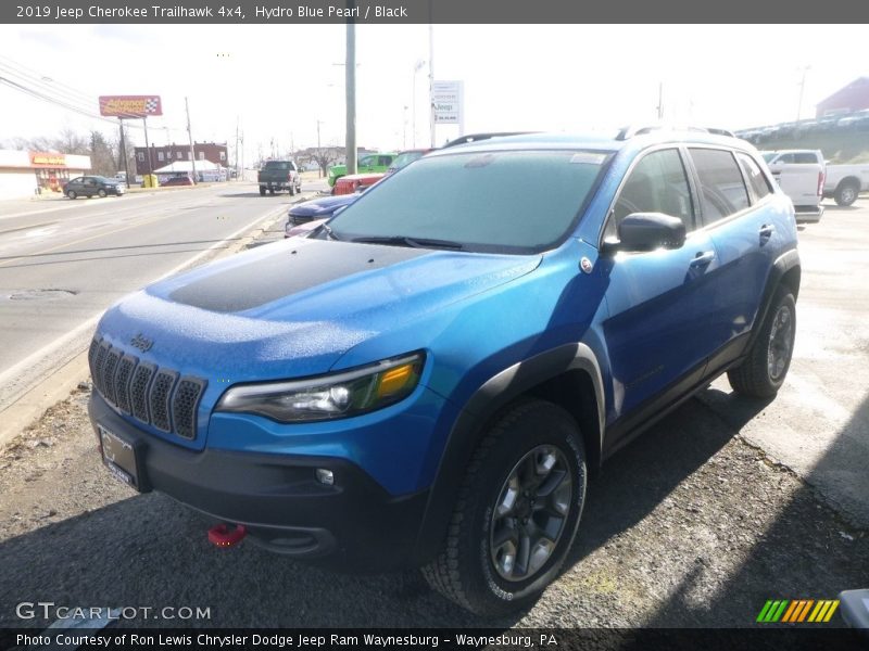 Hydro Blue Pearl / Black 2019 Jeep Cherokee Trailhawk 4x4