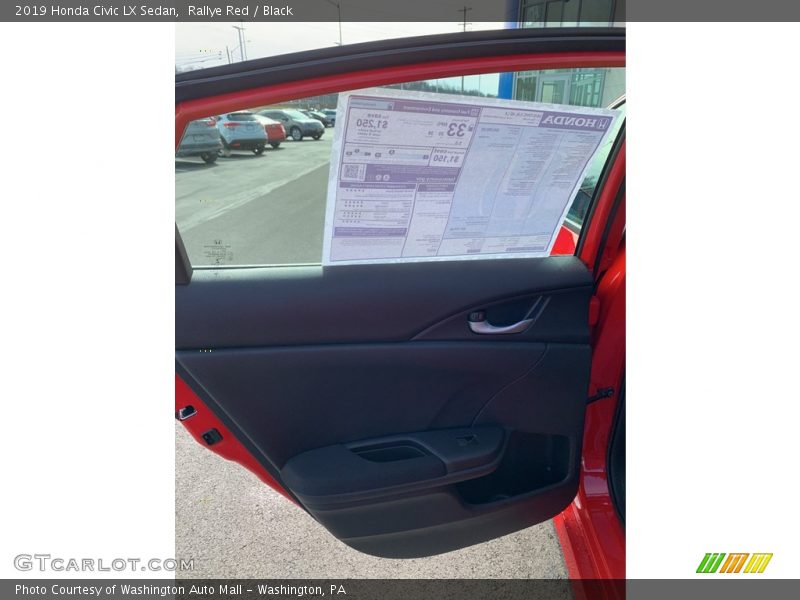 Rallye Red / Black 2019 Honda Civic LX Sedan