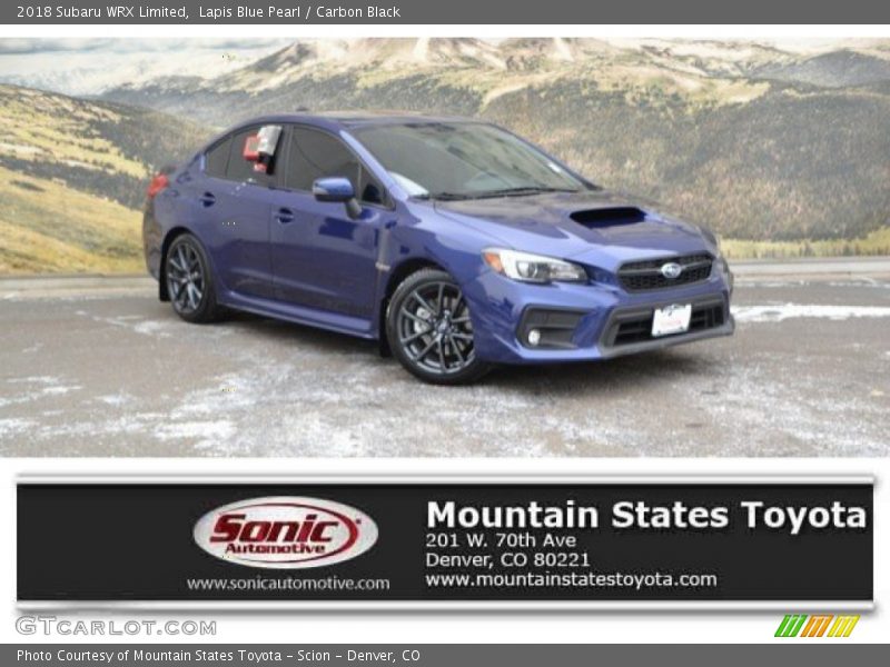 Lapis Blue Pearl / Carbon Black 2018 Subaru WRX Limited