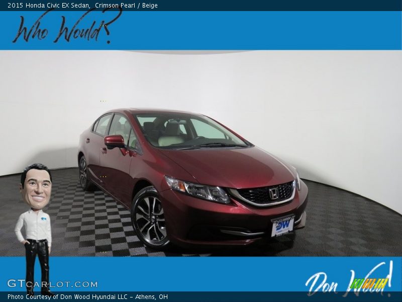 Crimson Pearl / Beige 2015 Honda Civic EX Sedan