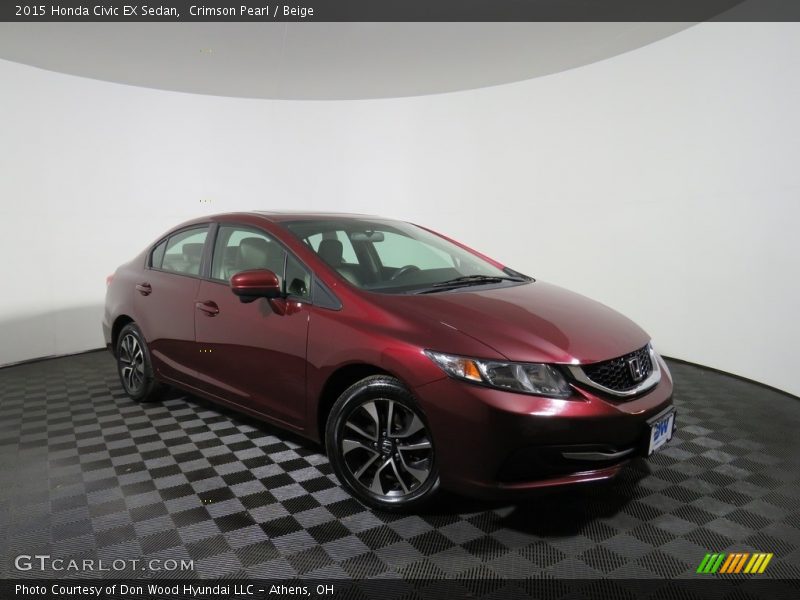 Crimson Pearl / Beige 2015 Honda Civic EX Sedan