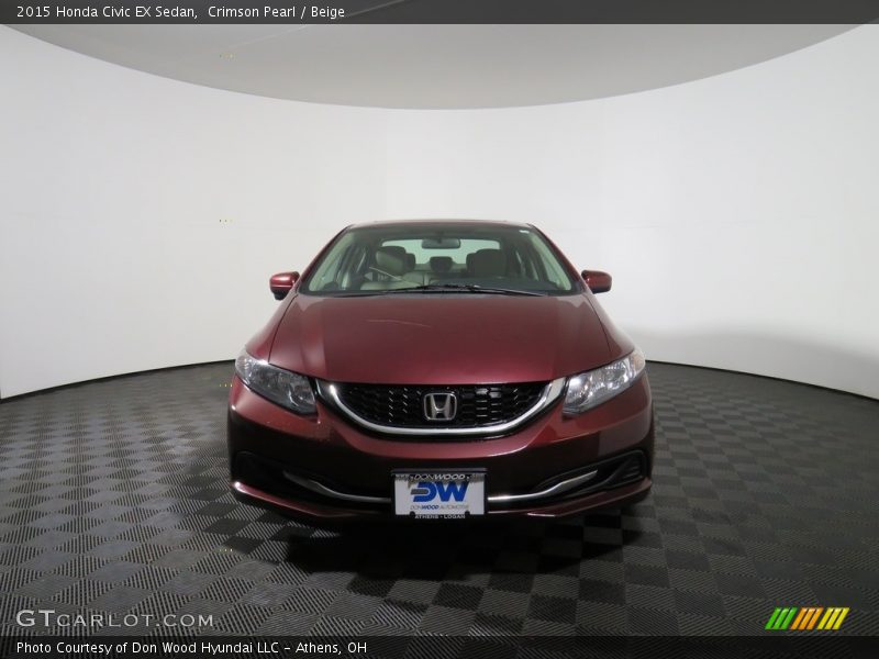 Crimson Pearl / Beige 2015 Honda Civic EX Sedan