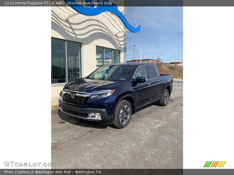 Obsidian Blue Pearl / Gray 2019 Honda Ridgeline RTL-E AWD