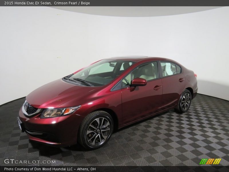 Crimson Pearl / Beige 2015 Honda Civic EX Sedan