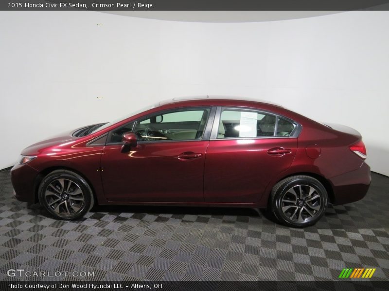 Crimson Pearl / Beige 2015 Honda Civic EX Sedan