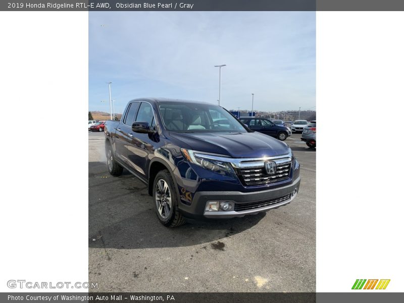 Obsidian Blue Pearl / Gray 2019 Honda Ridgeline RTL-E AWD