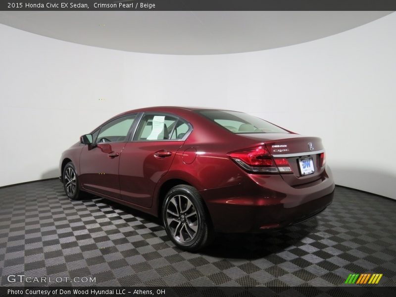 Crimson Pearl / Beige 2015 Honda Civic EX Sedan