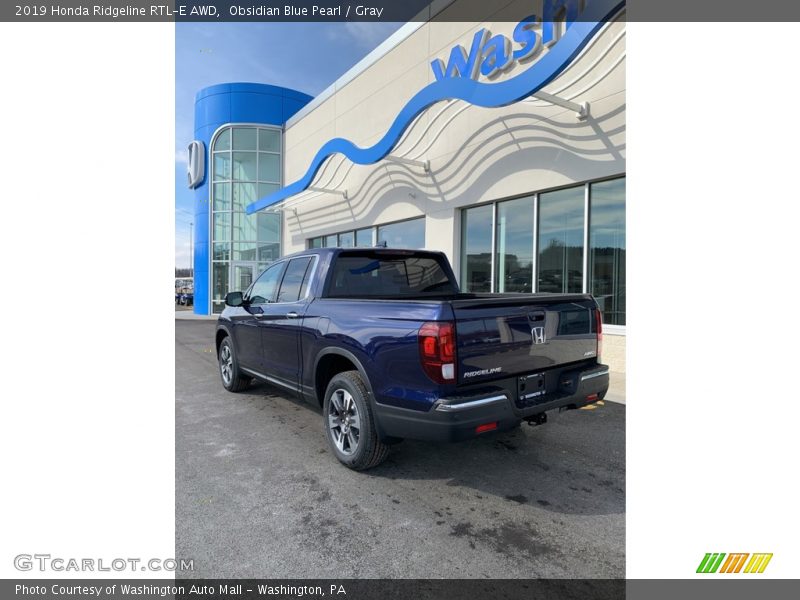 Obsidian Blue Pearl / Gray 2019 Honda Ridgeline RTL-E AWD