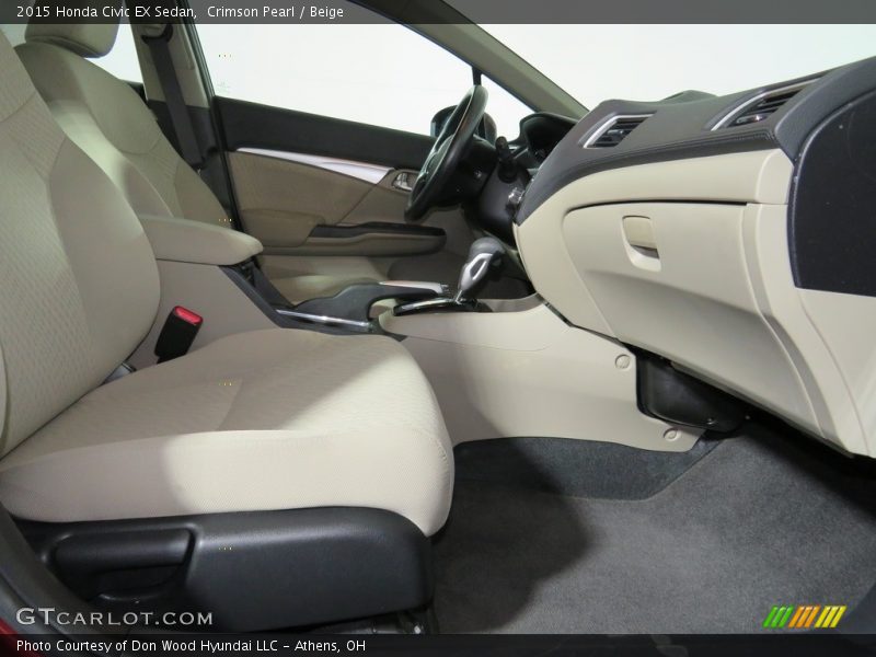 Crimson Pearl / Beige 2015 Honda Civic EX Sedan