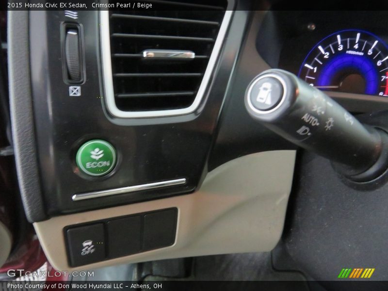 Crimson Pearl / Beige 2015 Honda Civic EX Sedan