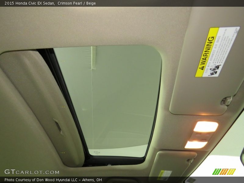 Crimson Pearl / Beige 2015 Honda Civic EX Sedan