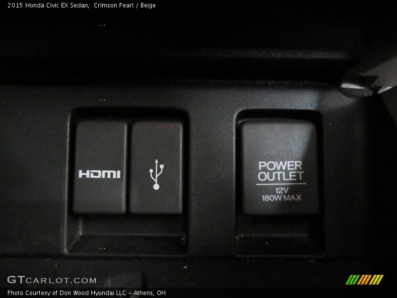 Crimson Pearl / Beige 2015 Honda Civic EX Sedan