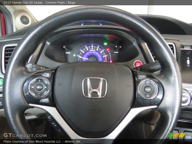 Crimson Pearl / Beige 2015 Honda Civic EX Sedan