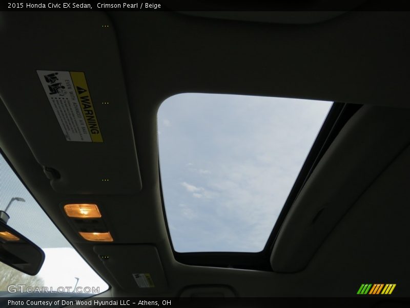 Crimson Pearl / Beige 2015 Honda Civic EX Sedan