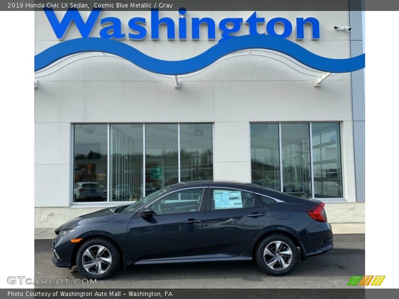 Cosmic Blue Metallic / Gray 2019 Honda Civic LX Sedan
