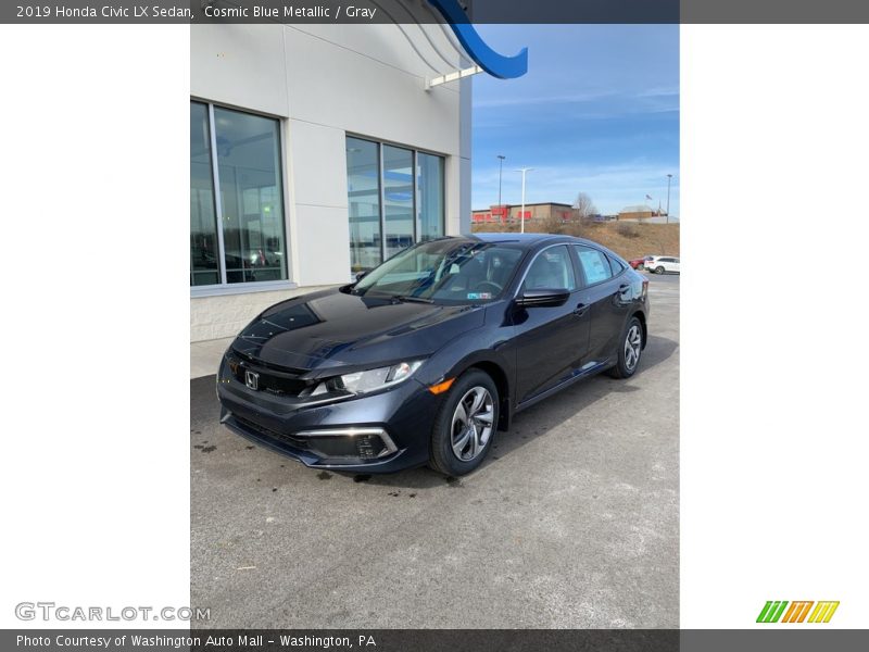 Cosmic Blue Metallic / Gray 2019 Honda Civic LX Sedan