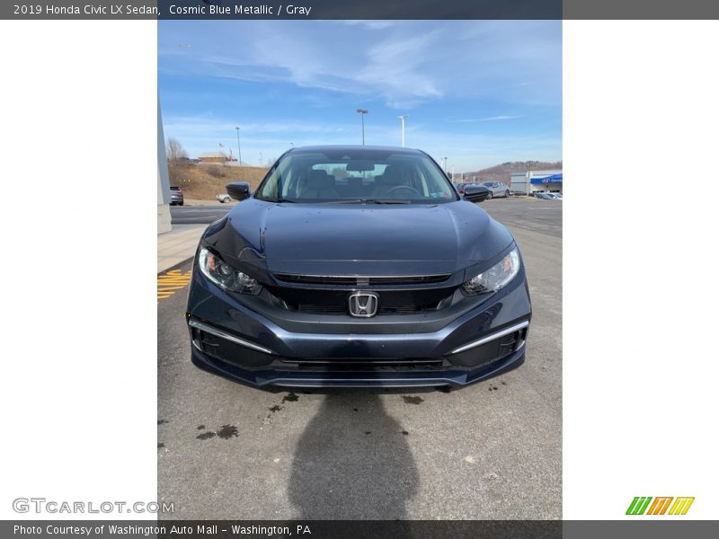 Cosmic Blue Metallic / Gray 2019 Honda Civic LX Sedan
