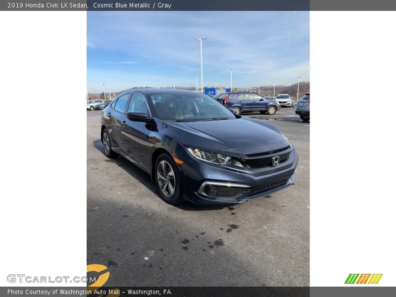 Cosmic Blue Metallic / Gray 2019 Honda Civic LX Sedan