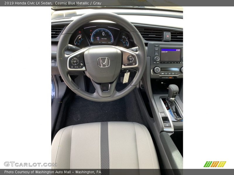 Cosmic Blue Metallic / Gray 2019 Honda Civic LX Sedan