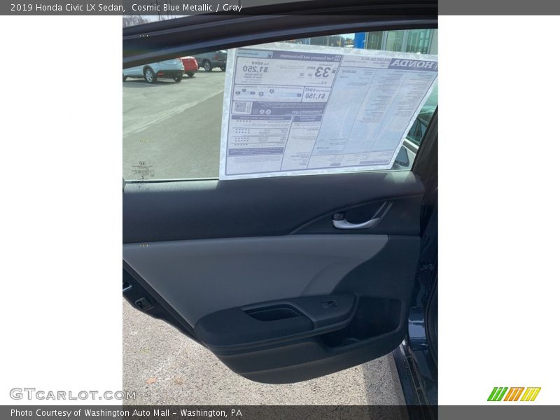 Cosmic Blue Metallic / Gray 2019 Honda Civic LX Sedan