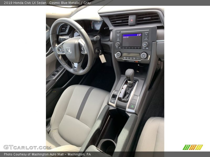 Cosmic Blue Metallic / Gray 2019 Honda Civic LX Sedan