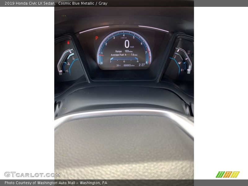 Cosmic Blue Metallic / Gray 2019 Honda Civic LX Sedan
