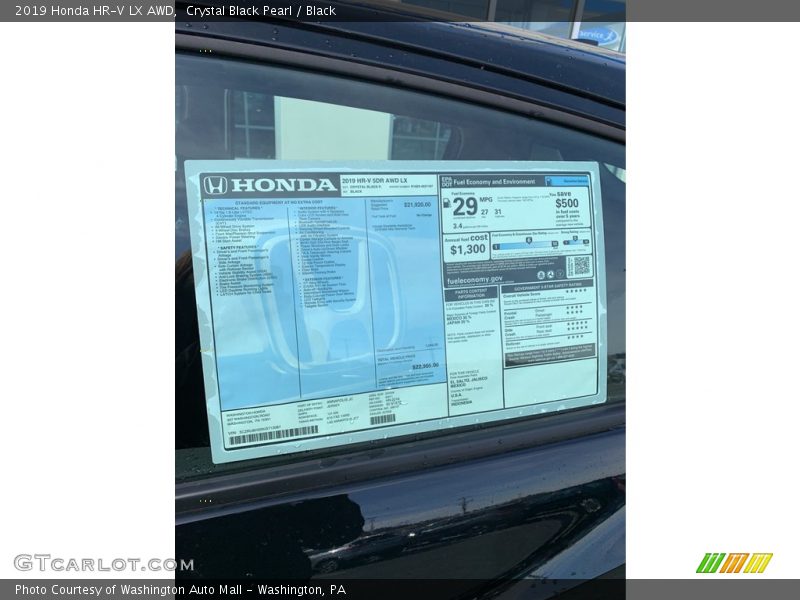 Crystal Black Pearl / Black 2019 Honda HR-V LX AWD