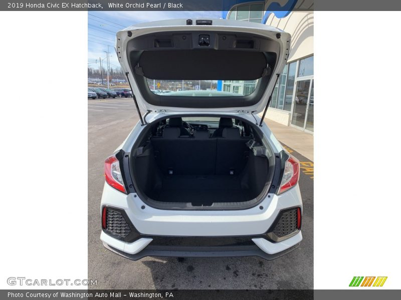 White Orchid Pearl / Black 2019 Honda Civic EX Hatchback