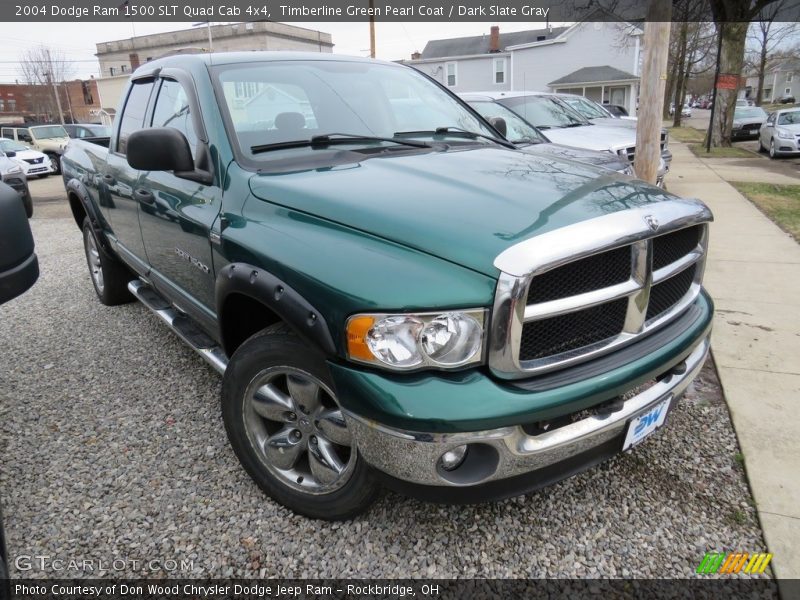 Timberline Green Pearl Coat / Dark Slate Gray 2004 Dodge Ram 1500 SLT Quad Cab 4x4