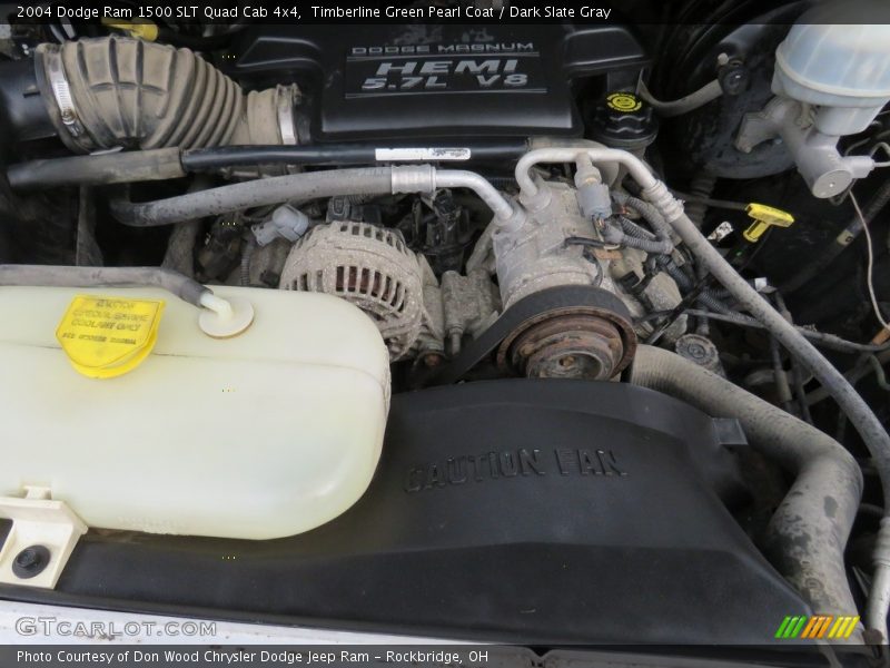 Timberline Green Pearl Coat / Dark Slate Gray 2004 Dodge Ram 1500 SLT Quad Cab 4x4