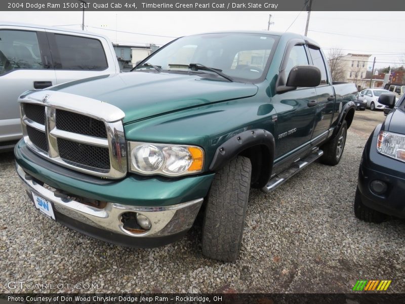 Timberline Green Pearl Coat / Dark Slate Gray 2004 Dodge Ram 1500 SLT Quad Cab 4x4