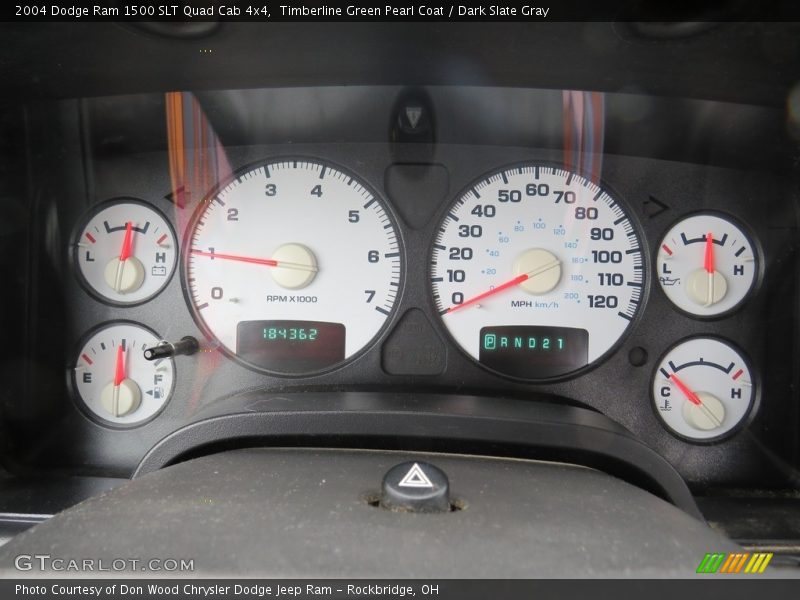 Timberline Green Pearl Coat / Dark Slate Gray 2004 Dodge Ram 1500 SLT Quad Cab 4x4