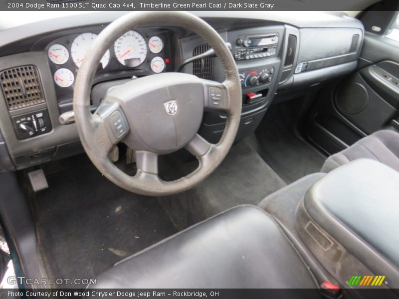 Timberline Green Pearl Coat / Dark Slate Gray 2004 Dodge Ram 1500 SLT Quad Cab 4x4