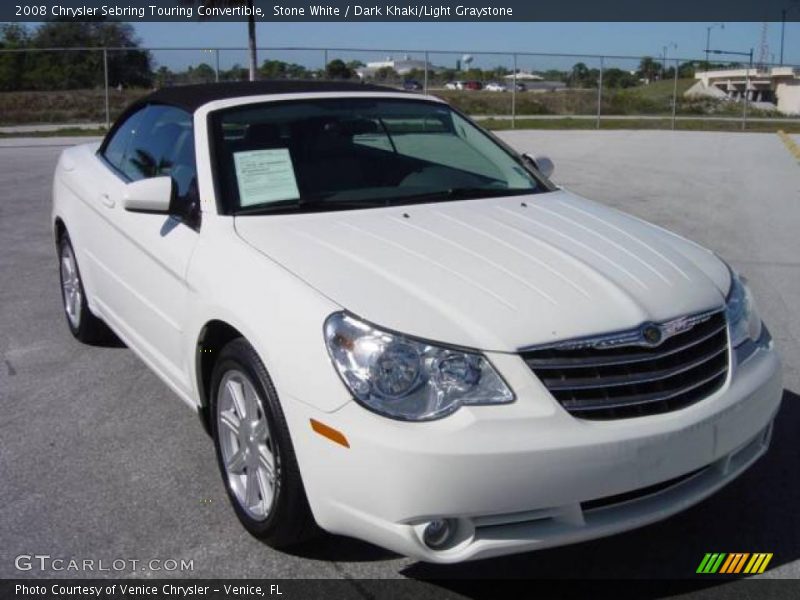 Stone White / Dark Khaki/Light Graystone 2008 Chrysler Sebring Touring Convertible