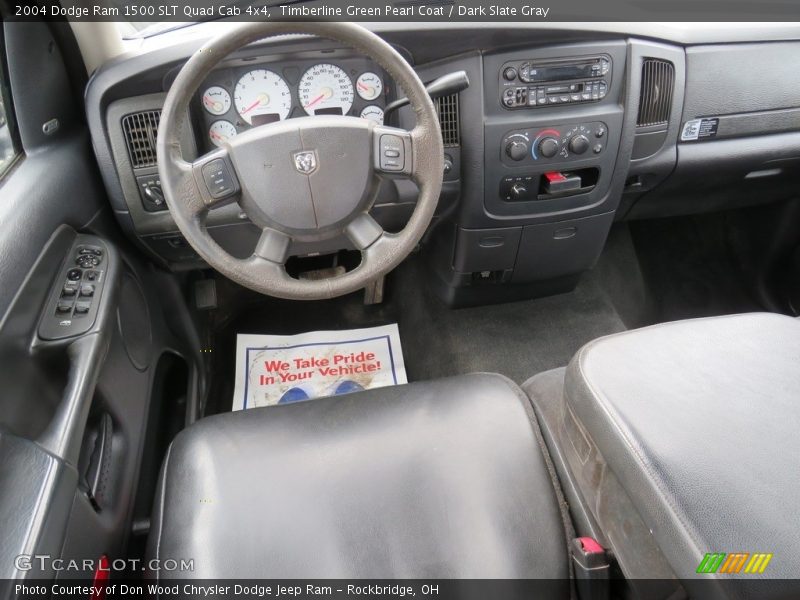 Timberline Green Pearl Coat / Dark Slate Gray 2004 Dodge Ram 1500 SLT Quad Cab 4x4