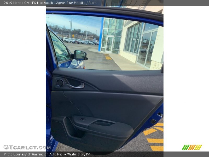 Agean Blue Metallic / Black 2019 Honda Civic EX Hatchback