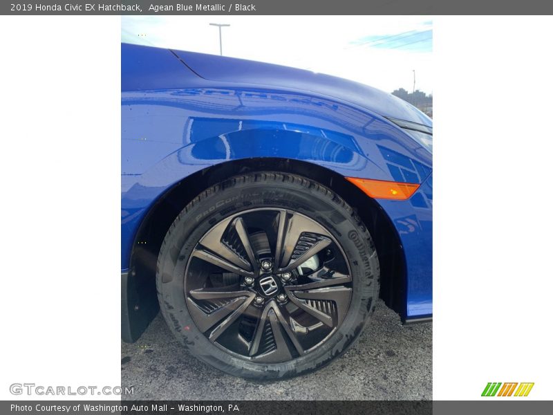 Agean Blue Metallic / Black 2019 Honda Civic EX Hatchback