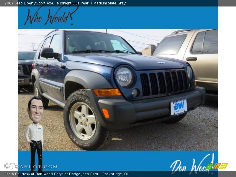Midnight Blue Pearl / Medium Slate Gray 2007 Jeep Liberty Sport 4x4