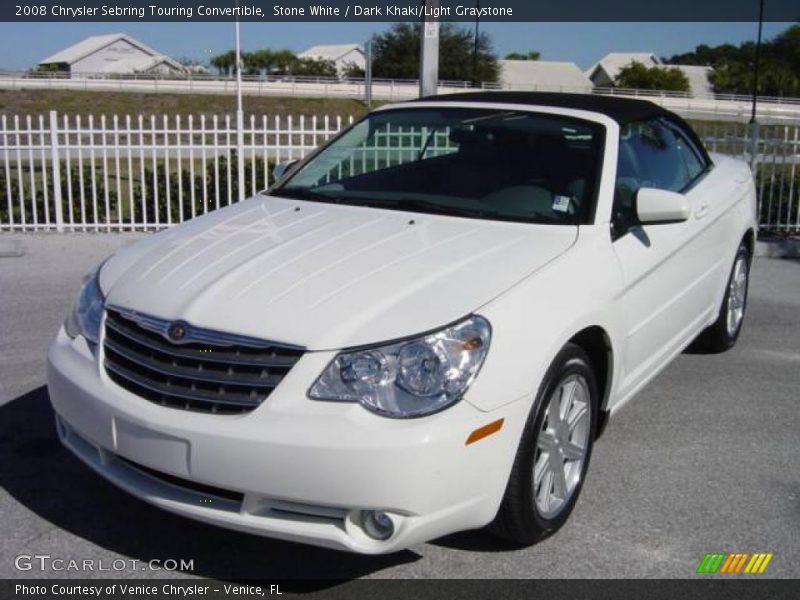 Stone White / Dark Khaki/Light Graystone 2008 Chrysler Sebring Touring Convertible