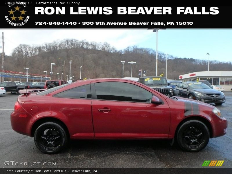 Performance Red / Ebony 2008 Pontiac G5