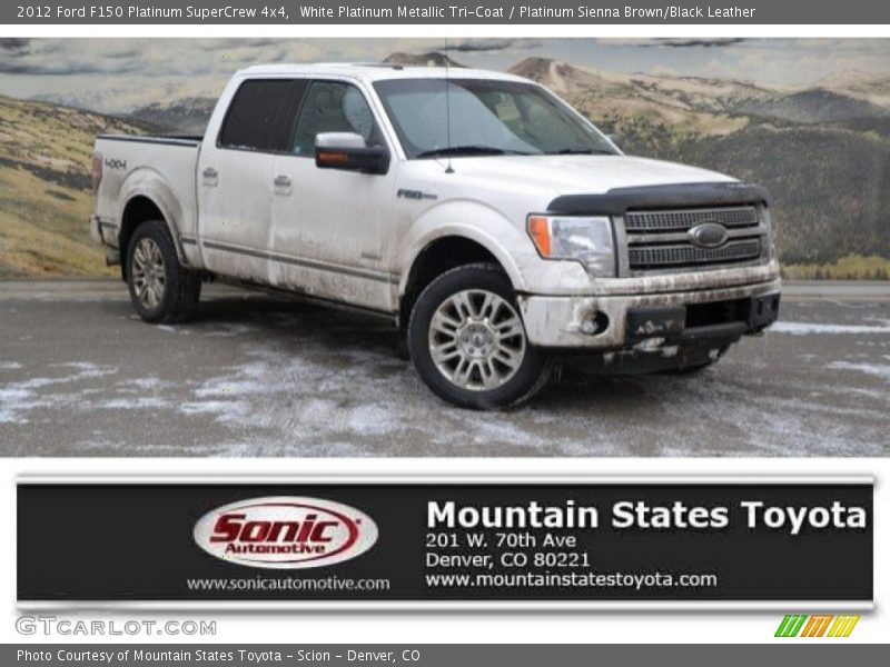 White Platinum Metallic Tri-Coat / Platinum Sienna Brown/Black Leather 2012 Ford F150 Platinum SuperCrew 4x4